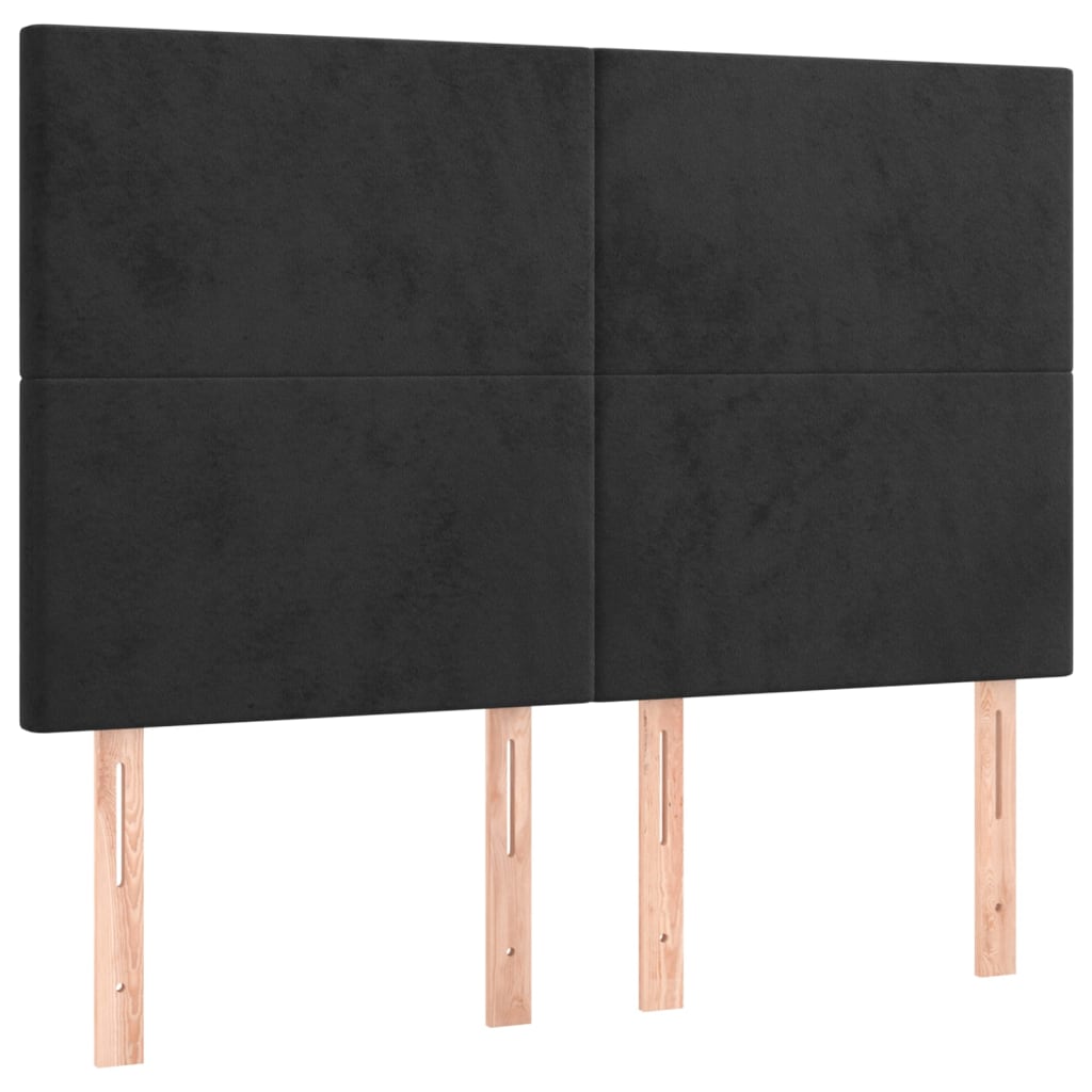 Headboards 4 pcs Black 72 cm Velvet