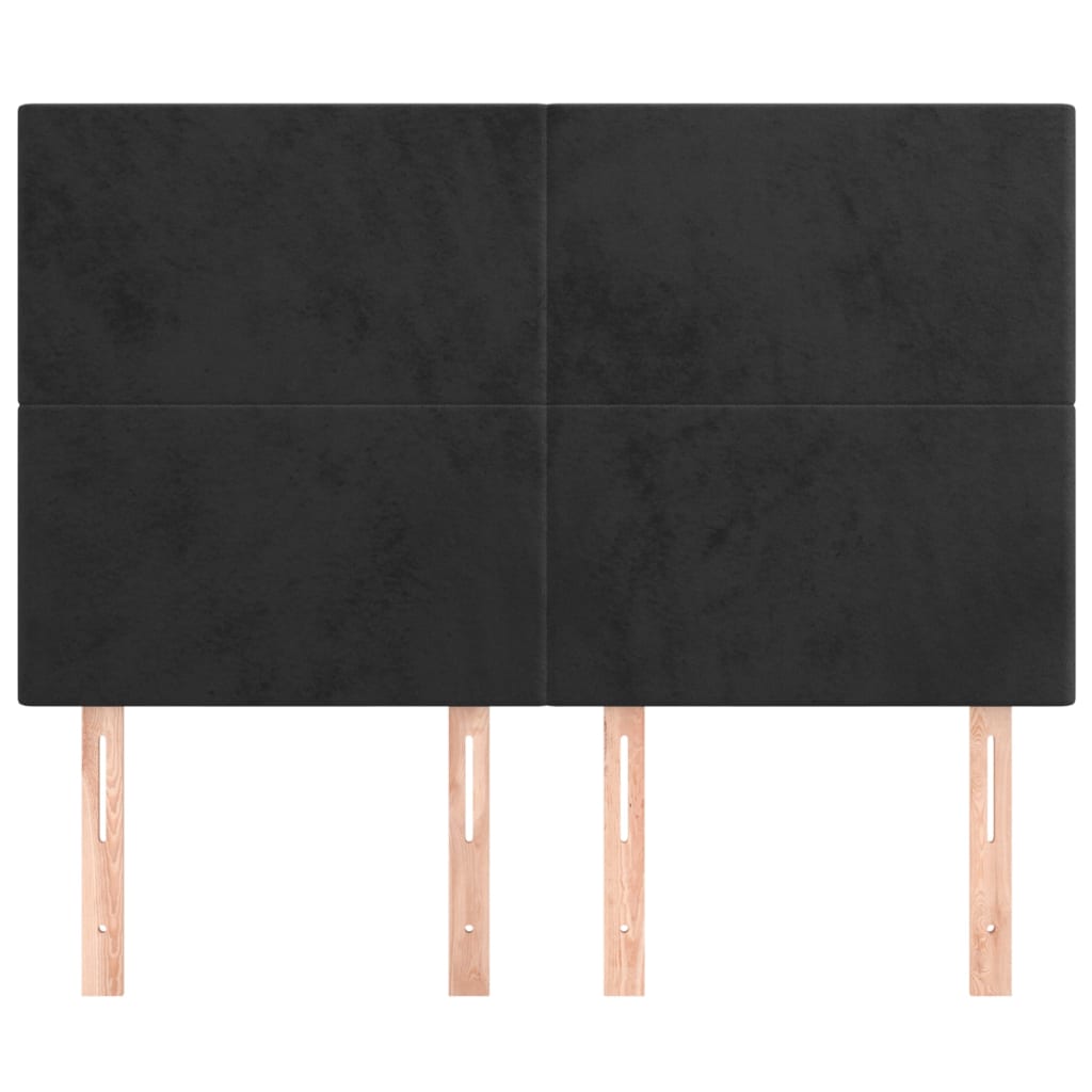 Headboards 4 pcs Black 72 cm Velvet