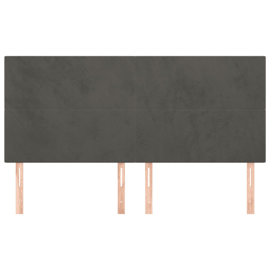 Headboards 4 pcs Dark Grey 80 cm Velvet