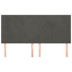 Headboards 4 pcs Dark Grey 80 cm Velvet