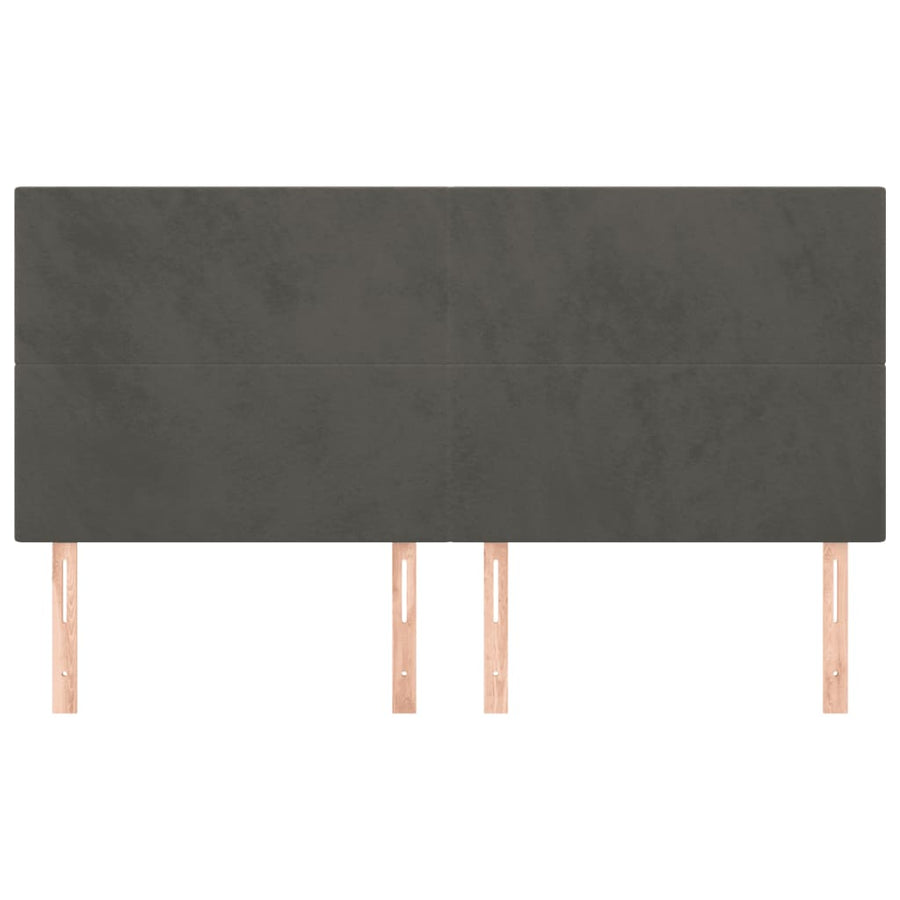 Headboards 4 pcs Dark Grey 80 cm Velvet