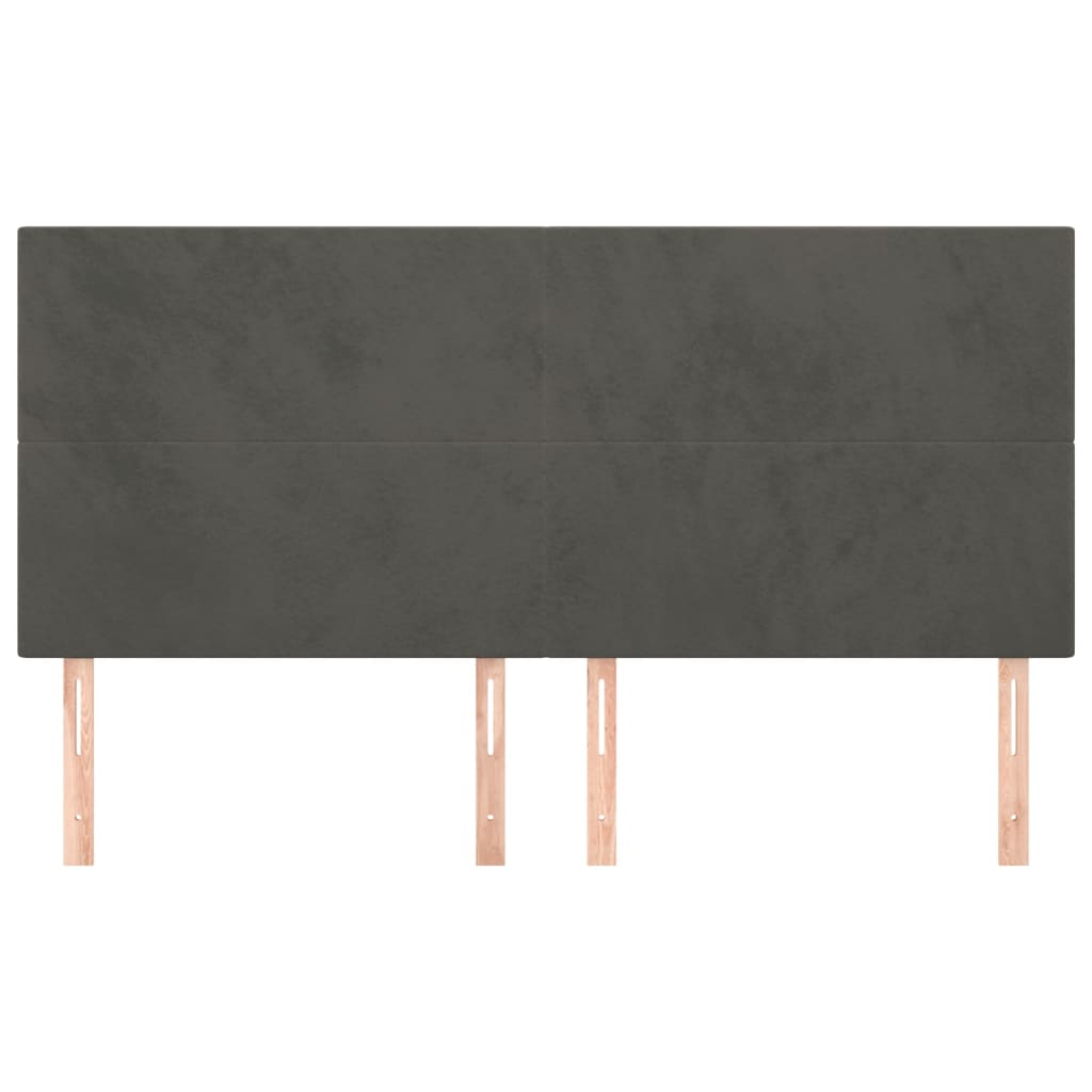 Headboards 4 pcs Dark Grey 100 cm Velvet