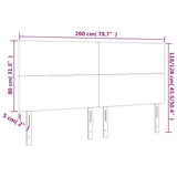 Headboards 4 pcs Dark Grey 100 cm Velvet
