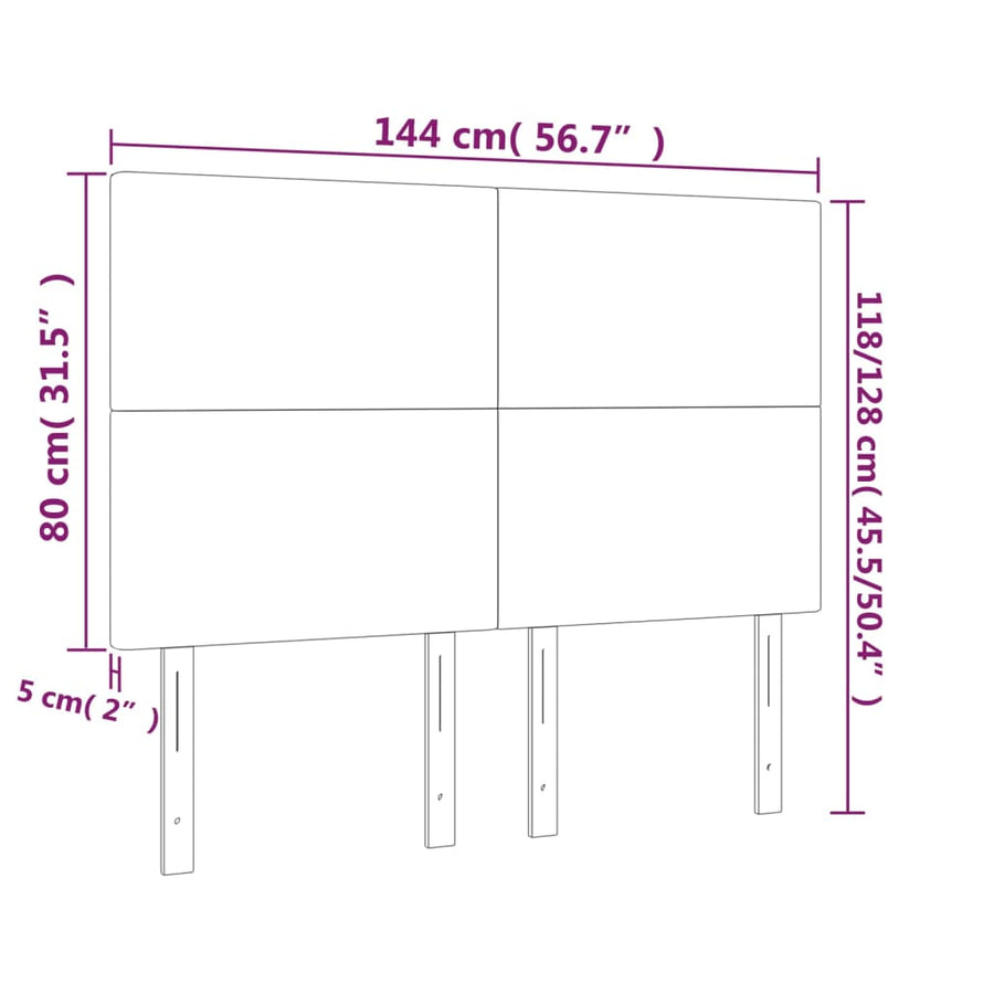 Headboards 4 pcs Black 72 cm Faux Leather