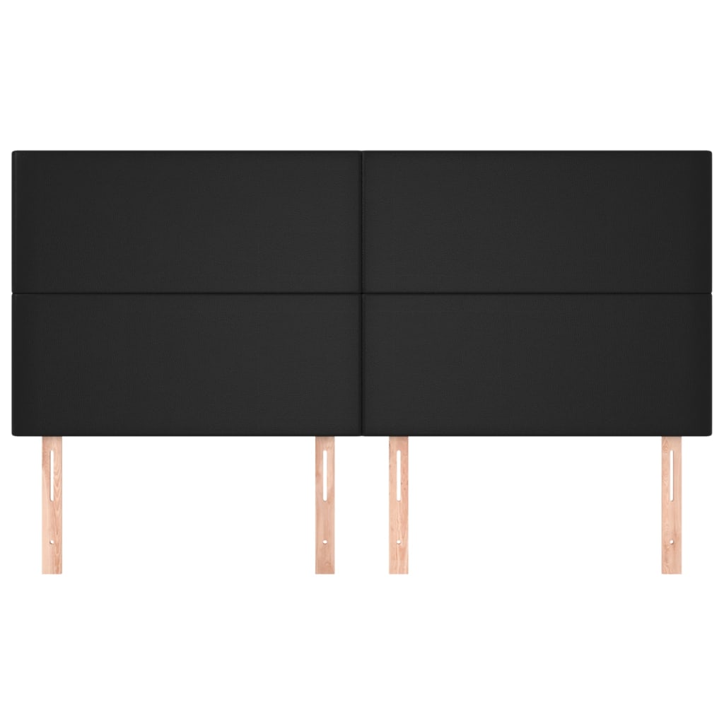 Headboards 4 pcs Black 80x5x78/88 cm Faux Leather