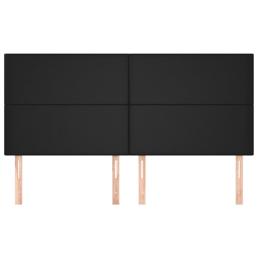 Headboards 4 pcs Black 80x5x78/88 cm Faux Leather