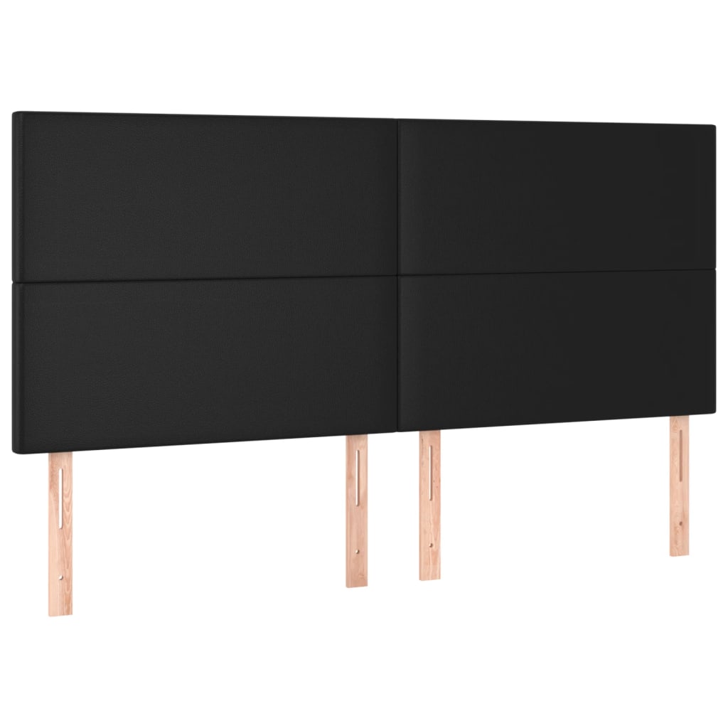 Headboards 4 pcs Black 100 cm Faux Leather