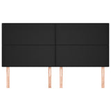 Headboards 4 pcs Black 100 cm Faux Leather - Side View