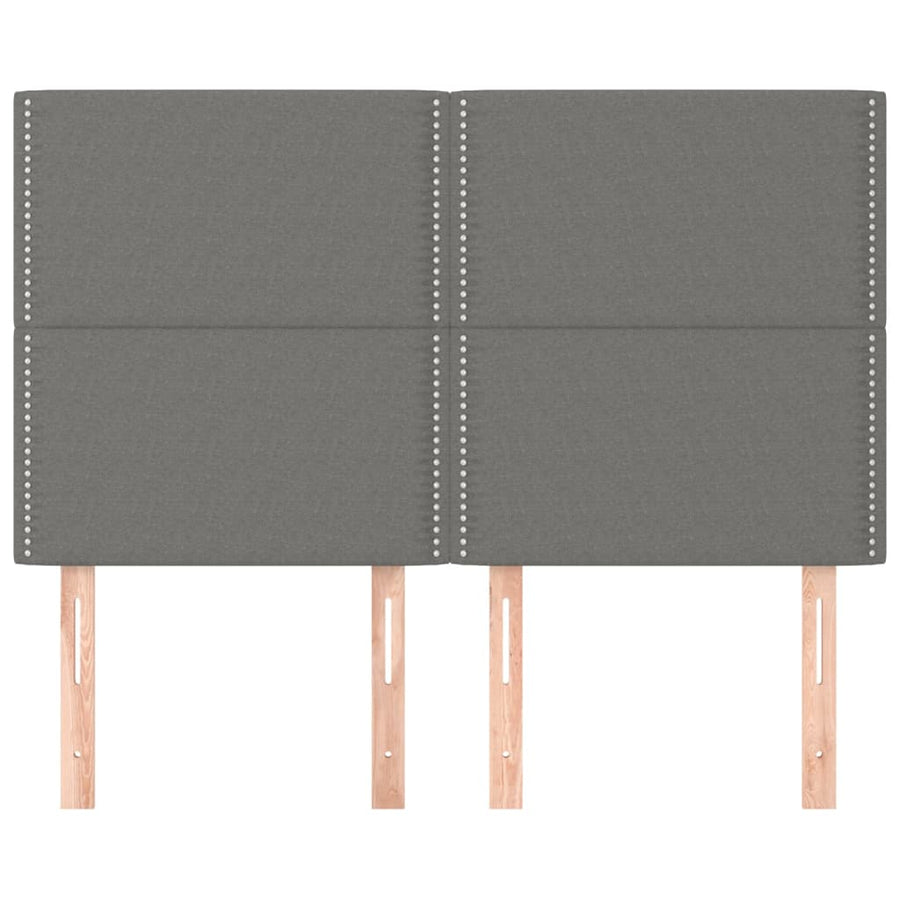 Headboards 4 pcs Dark Grey 72 cm Fabric