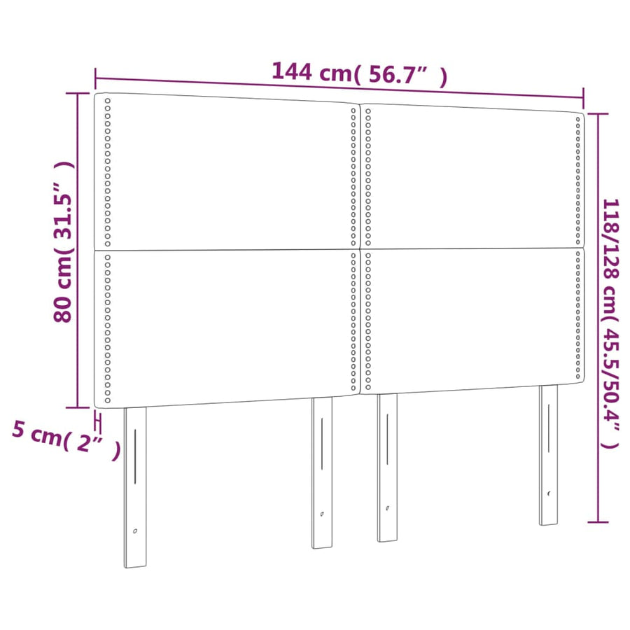 Headboards 4 pcs Dark Grey 72 cm Fabric