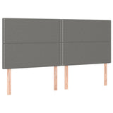 Headboard Dark Grey 160x5x118/128 cm Fabric - Front View