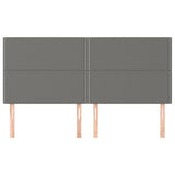 Headboard Dark Grey 160x5x118/128 cm Fabric - Side View
