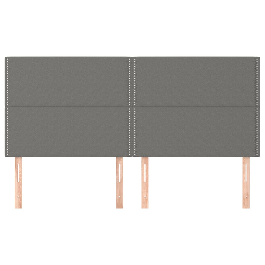 Headboard Dark Grey 160x5x118/128 cm Fabric