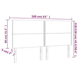 Headboard Dark Grey 160x5x118/128 cm Fabric - Low Angle