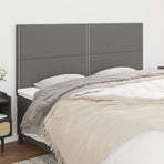 Headboard Dark Grey 160x5x118/128 cm Fabric