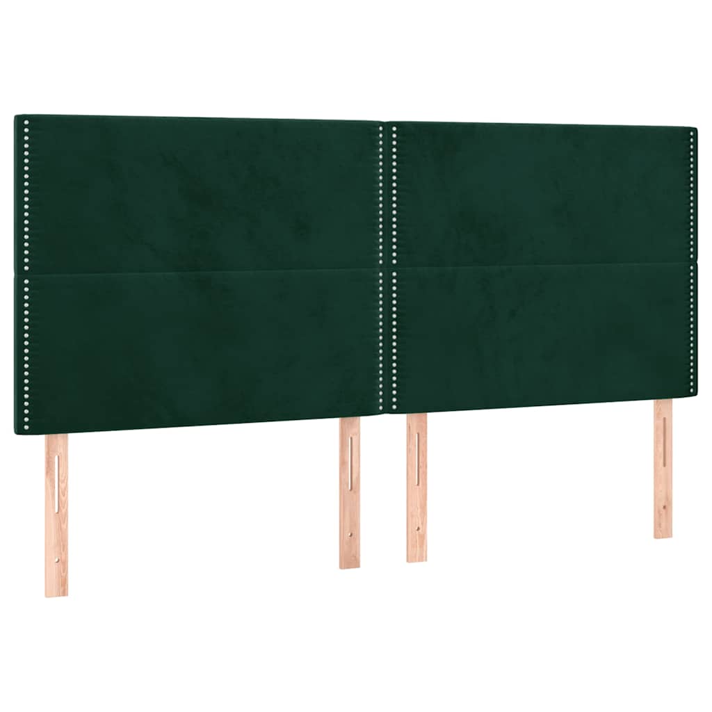Headboard Dark Green 160x5x118/128 cm Velvet