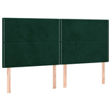 Headboard Dark Green 160x5x118/128 cm Velvet - Front View