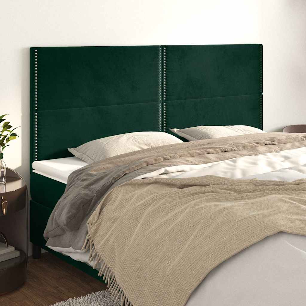 Headboard Dark Green 160x5x118/128 cm Velvet