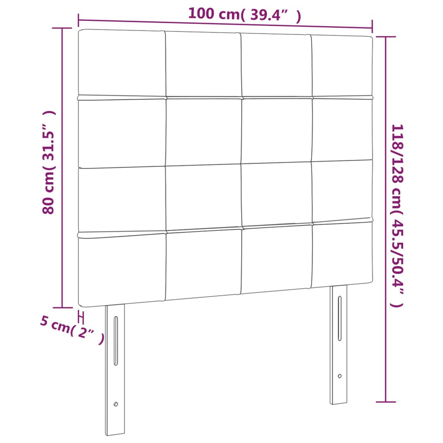 Headboards 2 pcs Black 100 cm Fabric