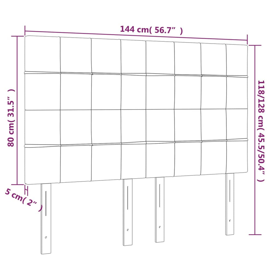Headboards 4 pcs Black 72 cm Fabric