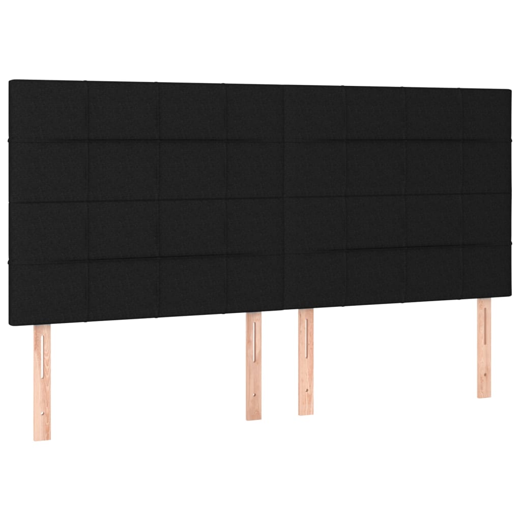 Headboards 4 pcs Black 80 cm Fabric