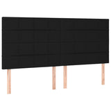 Headboards 4 pcs Black 80 cm Fabric - Front View
