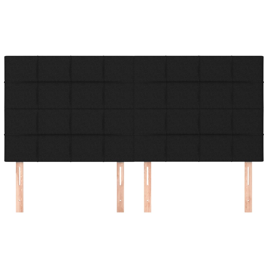 Headboards 4 pcs Black 80 cm Fabric