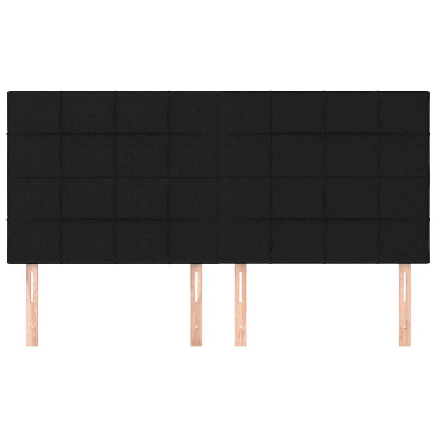 Headboards 4 pcs Black 80 cm Fabric