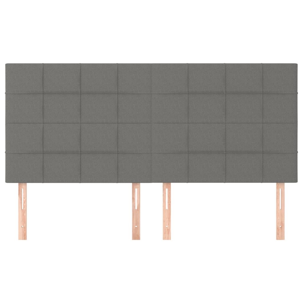 Headboards 4 pcs Dark Grey 100 cm Fabric