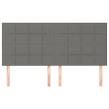 Headboards 4 pcs Dark Grey 100 cm Fabric
