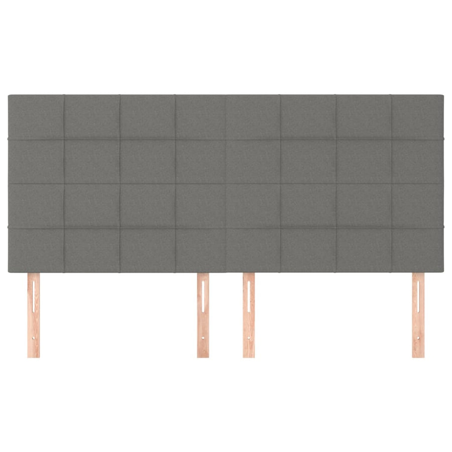 Headboards 4 pcs Dark Grey 100 cm Fabric