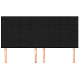 Headboards 4 pcs Black 100x5x78/88 cm Fabric