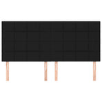 Headboards 4 pcs Black 100x5x78/88 cm Fabric