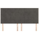 Headboards 4 pcs Dark Grey 80 cm Velvet - Side View