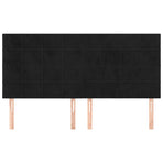 Headboards 4 pcs Black 80 cm Velvet