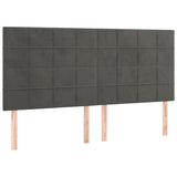 Headboards 4 pcs Dark Grey 100 cm Velvet - Front View