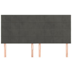 Headboards 4 pcs Dark Grey 100 cm Velvet