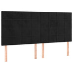 Headboards 4 pcs Black 100 cm Velvet