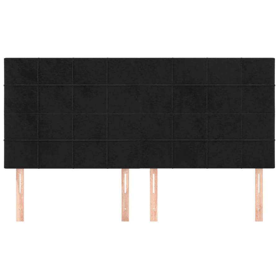 Headboards 4 pcs Black 100 cm Velvet