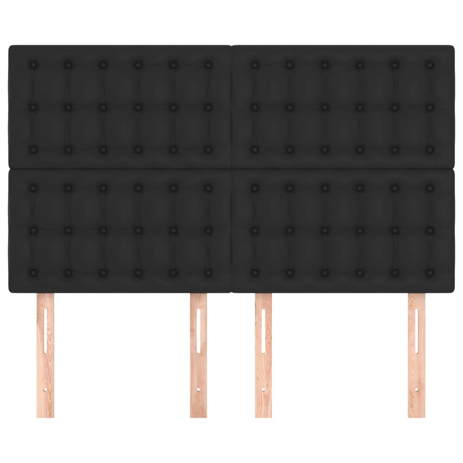 Headboards 4 pcs Black 72x5x78/88 cm Faux Leather