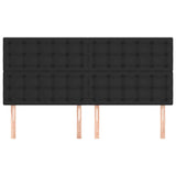 Headboards 4 pcs Black 80 cm Faux Leather - Side View
