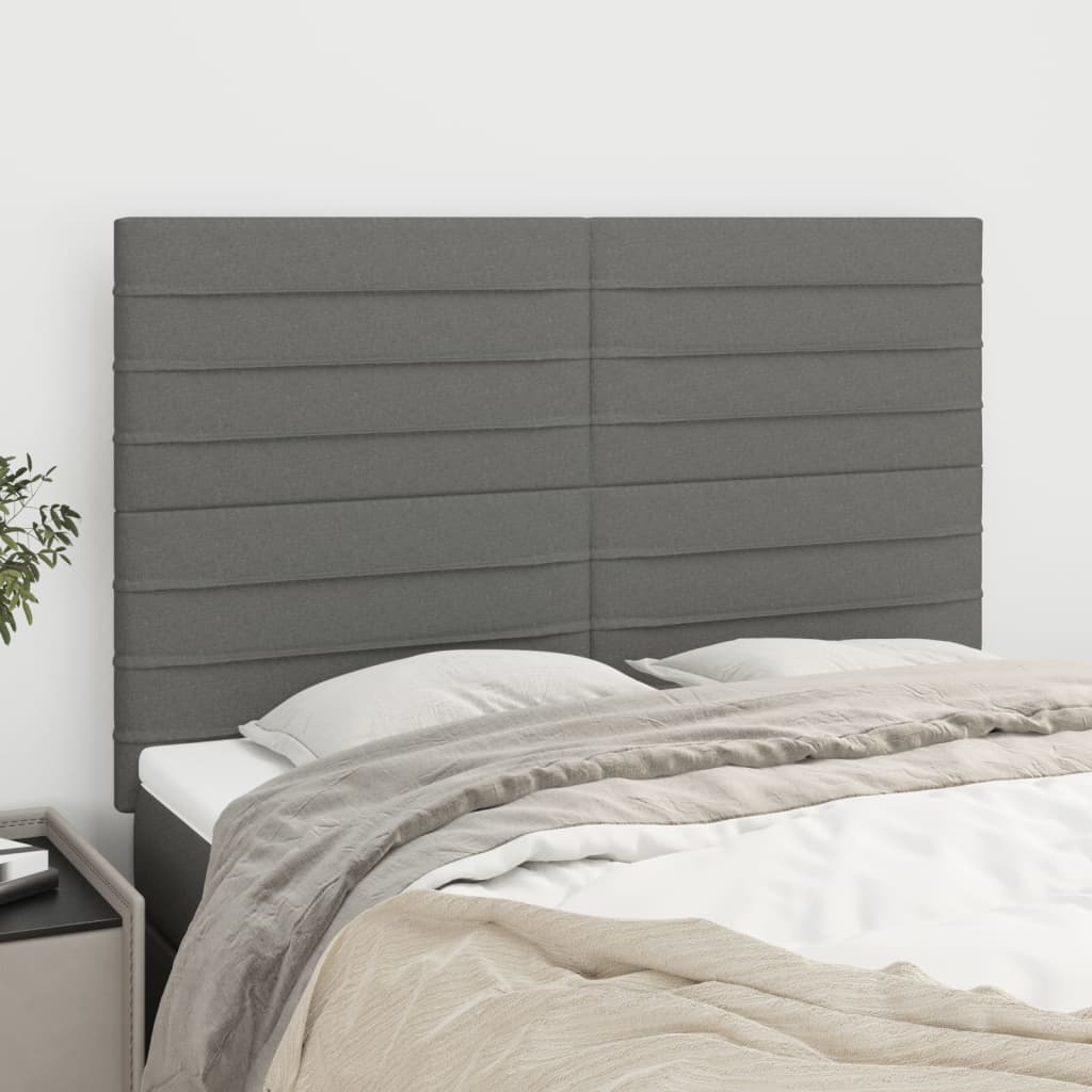 Headboards 4 pcs Dark Grey 72 cm Fabric