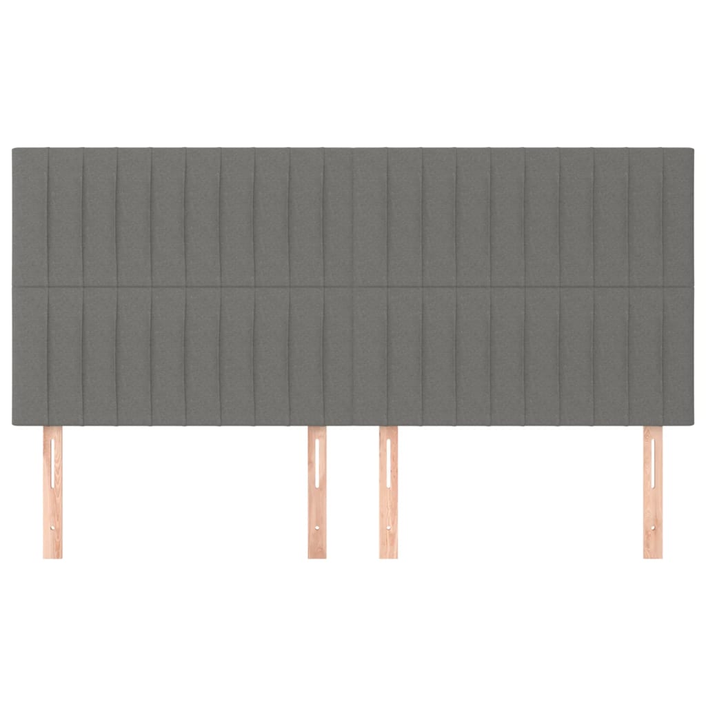 Headboards 4 pcs Dark Grey 80 cm Fabric