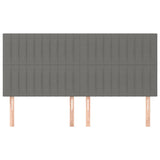 Headboards 4 pcs Dark Grey 100 cm Fabric - Side View