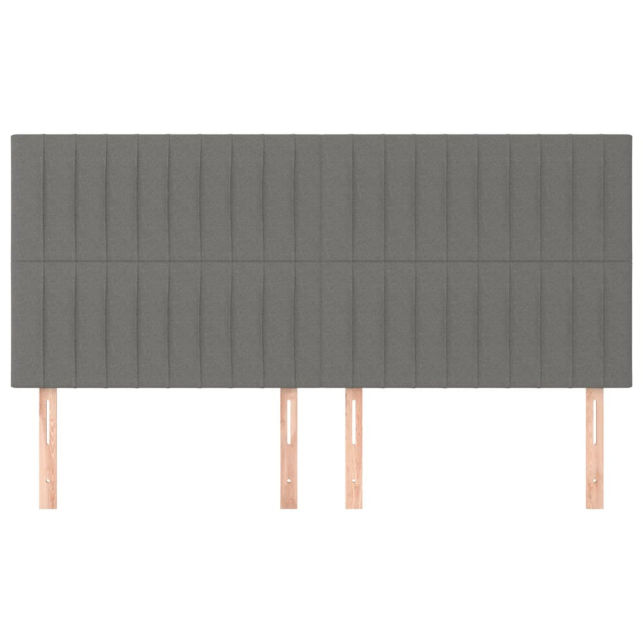 Headboards 4 pcs Dark Grey 100 cm Fabric