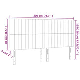 Headboards 4 pcs Dark Grey 100 cm Fabric