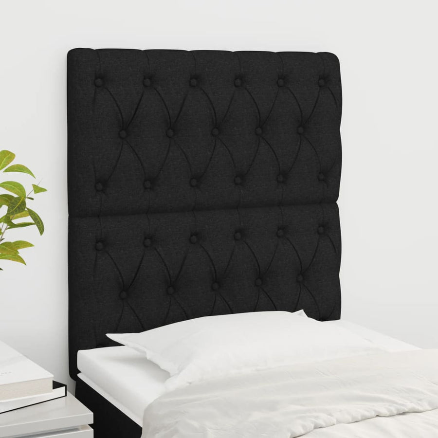 Headboard Black 80x7x118/128 cm Fabric