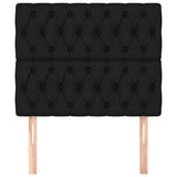 Headboards 2 pcs Black 100x7x78/88 cm Fabric - Side View
