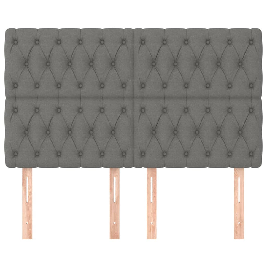 Headboards 4 pcs Dark Grey 72 cm Fabric