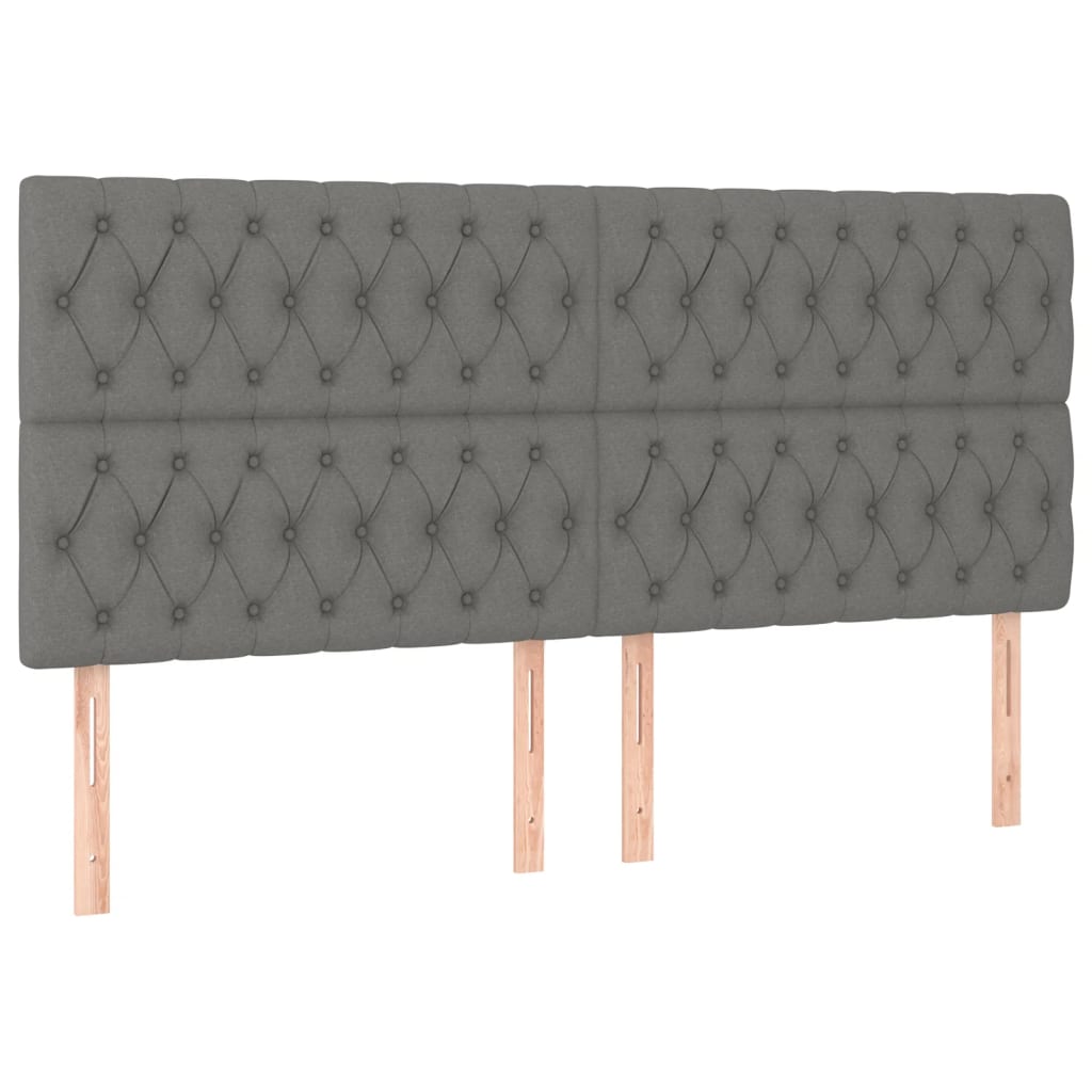 Headboards 4 pcs Dark Grey 100 cm Fabric